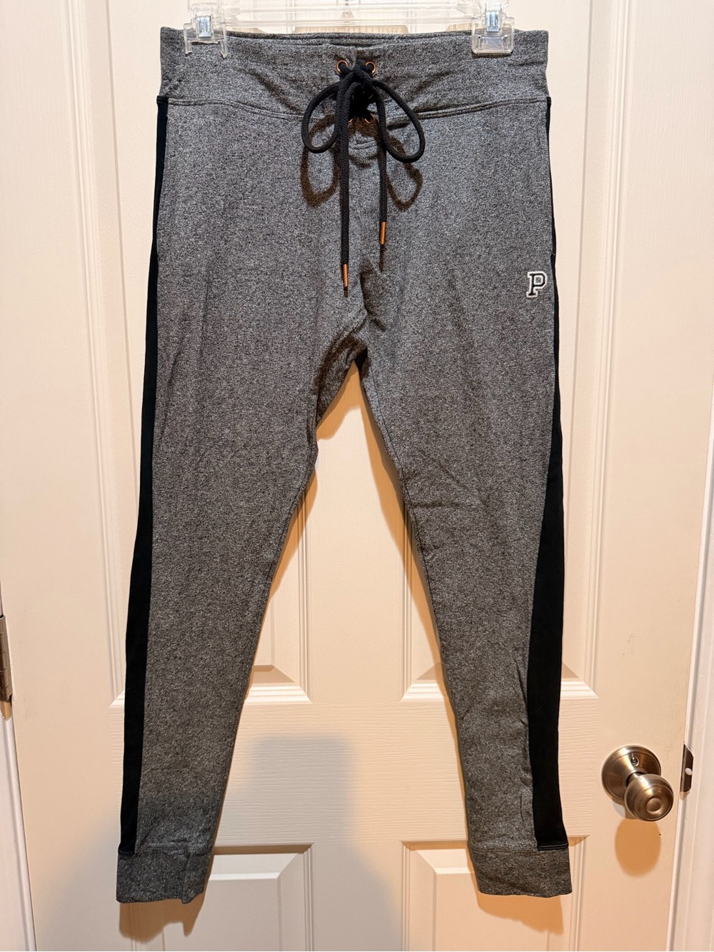 PINK Victoria's Secret Gray Joggers with Black Side Panels -Size M